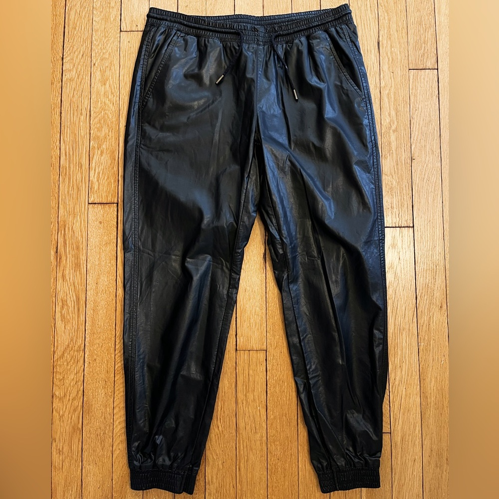 Zara pleather joggers — Size L